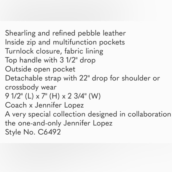 Jennifer Lopez Coach Brown and Black Shearling Bag - Picture 11 of 11